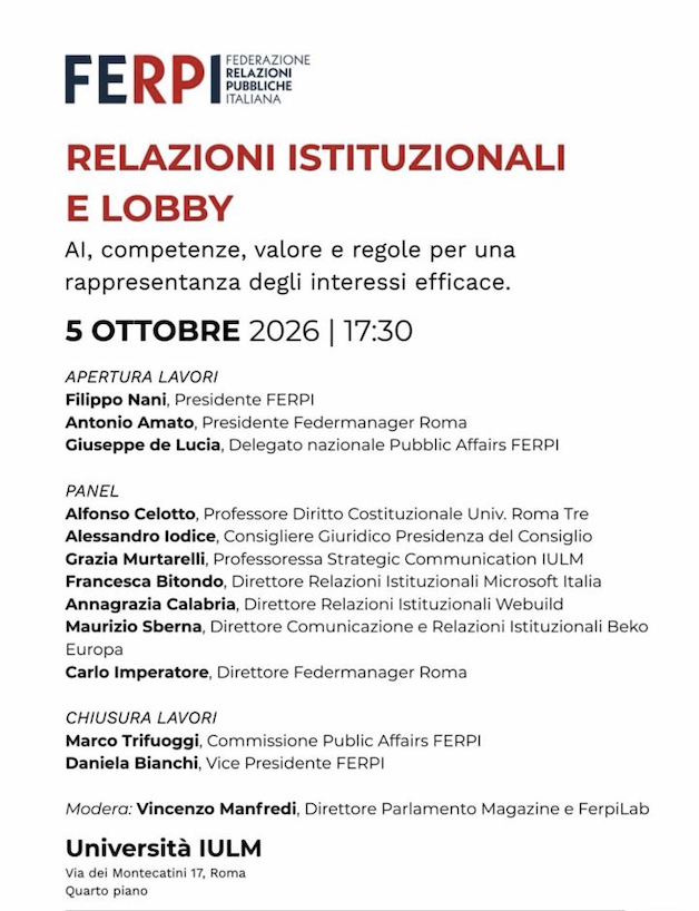 Relazioni istituzionali e lobby